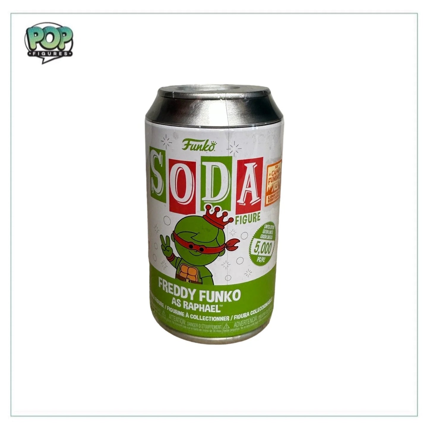 Freddy Funko as Raphael Funko Soda Vinyl Figure! - Teenage Mutant Ninja Turtles - Camp Fundays 2023 Exclusive LE5000 Pcs - Sealed