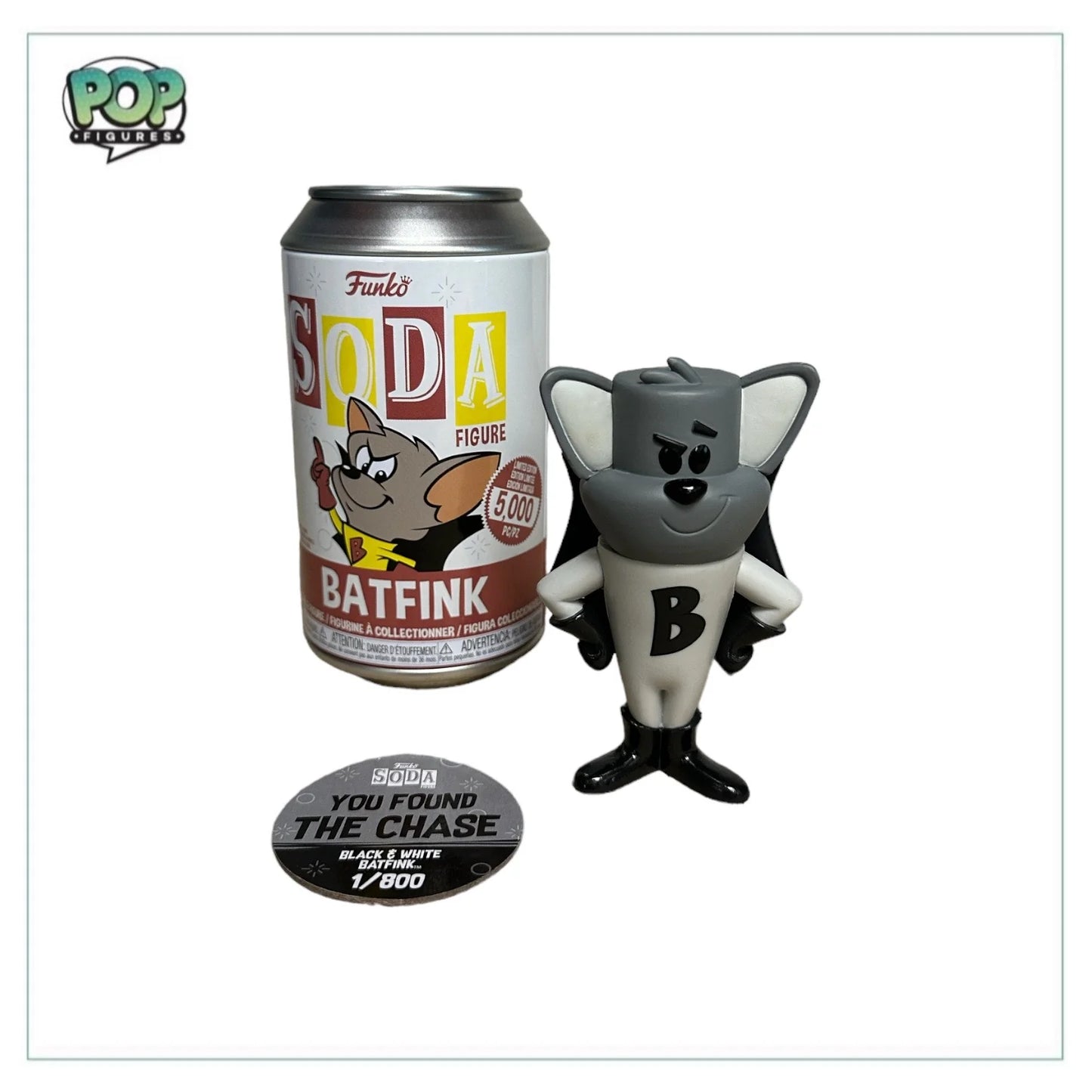 Batfink Black \\u0026 White Chase Funko Soda Vinyl Figure! - Batfink - LE1\\/800 Pcs
