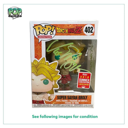 Vic Mignogna Signed Super Saiyan Broly #402 Funko Pop! - Dragon Ball Z - SDCC 2018 Shared Exclusive - Condition 9.5\/10 - JSA Authenticated