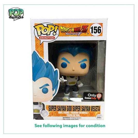 Super Saiyan God Super Saiyan Vegeta #156 (Metallic) Funko Pop! - Dragon Ball Resurrection 'F' - GameStop Exclusive - Condition 7.5\/10