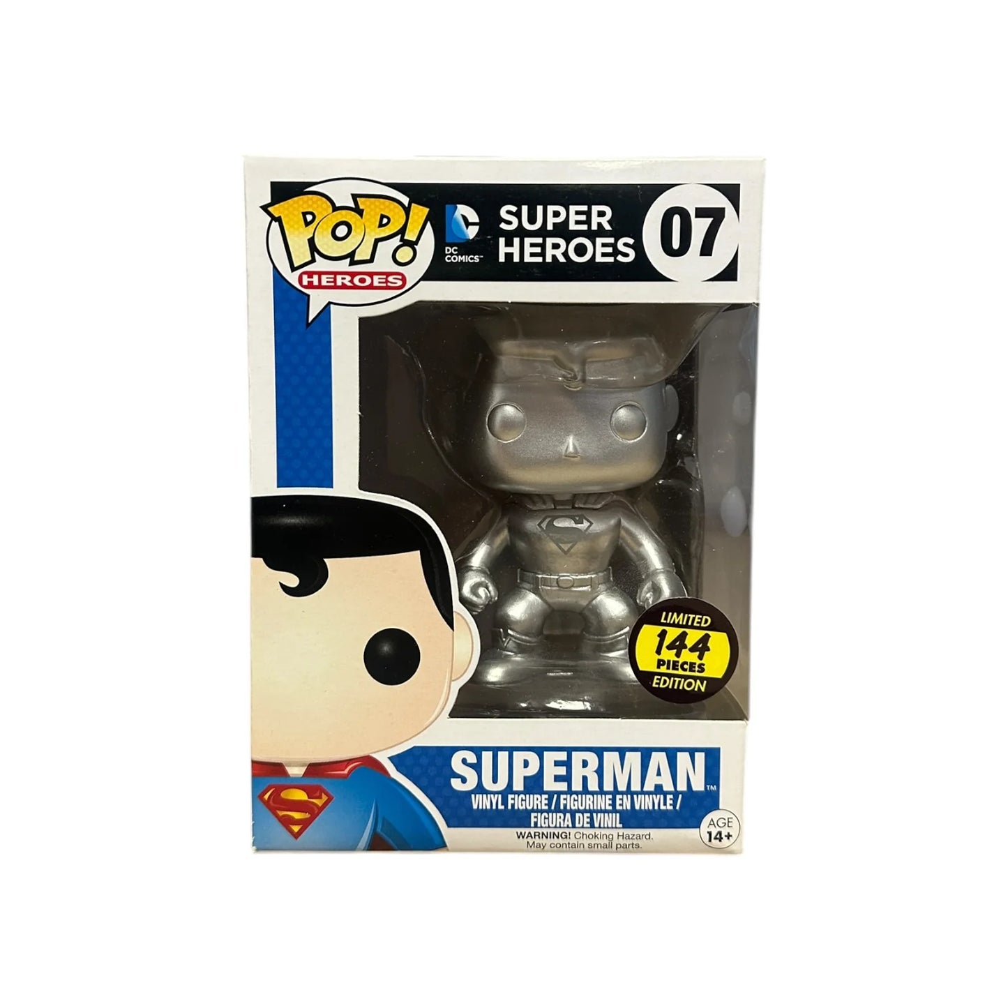 Superman #07 (Silver) Funko Pop! - DC Super Heroes - Hot Topic Employees Exclusive LE144 Pcs - Condition 7.5\/10