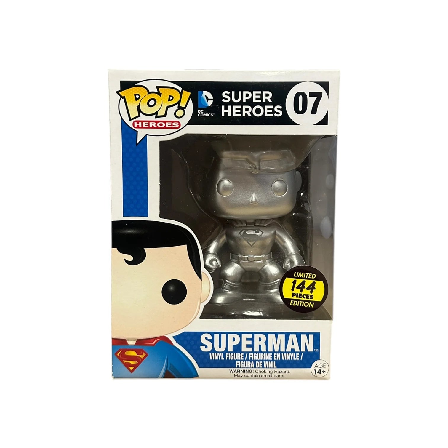 Superman #07 (Silver) Funko Pop! - DC Super Heroes - Hot Topic Employees Exclusive LE144 Pcs - Condition 7.5\/10