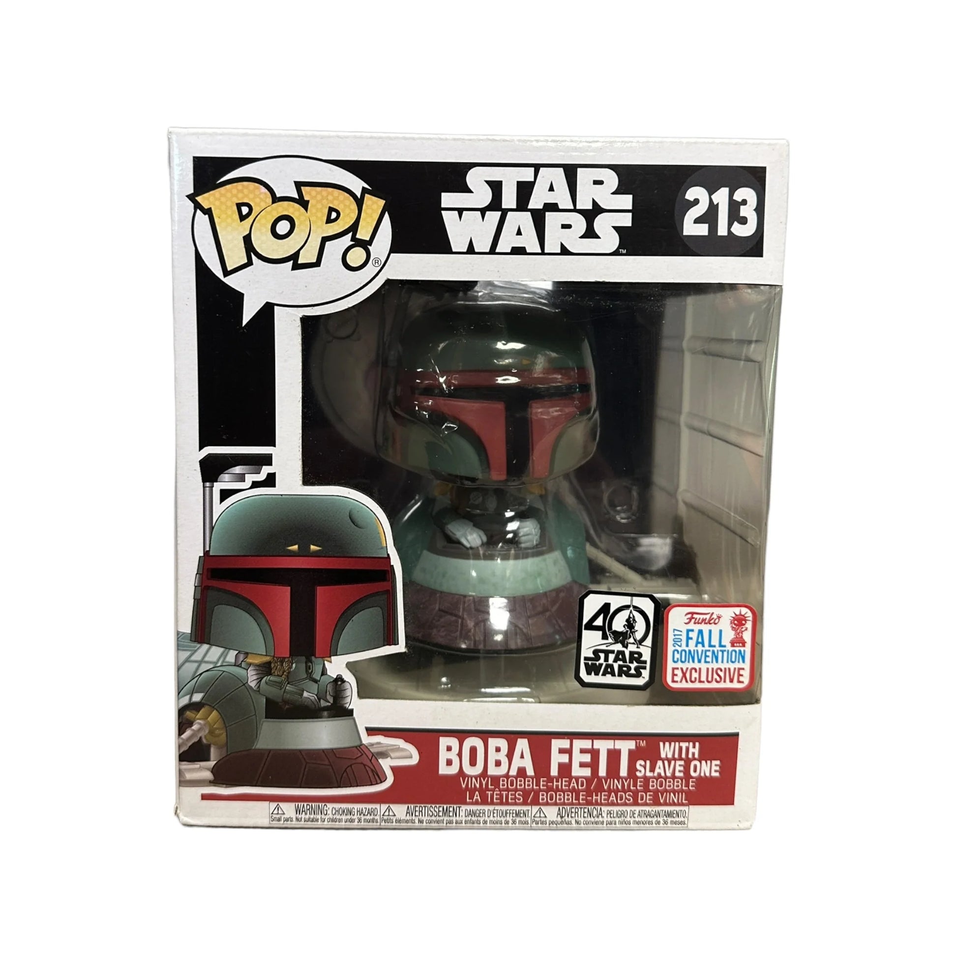 Boba Fett with Slave One #213 Funko Pop! - Star Wars - NYCC 2017 Shared Exclusive - Condition 7\\/10