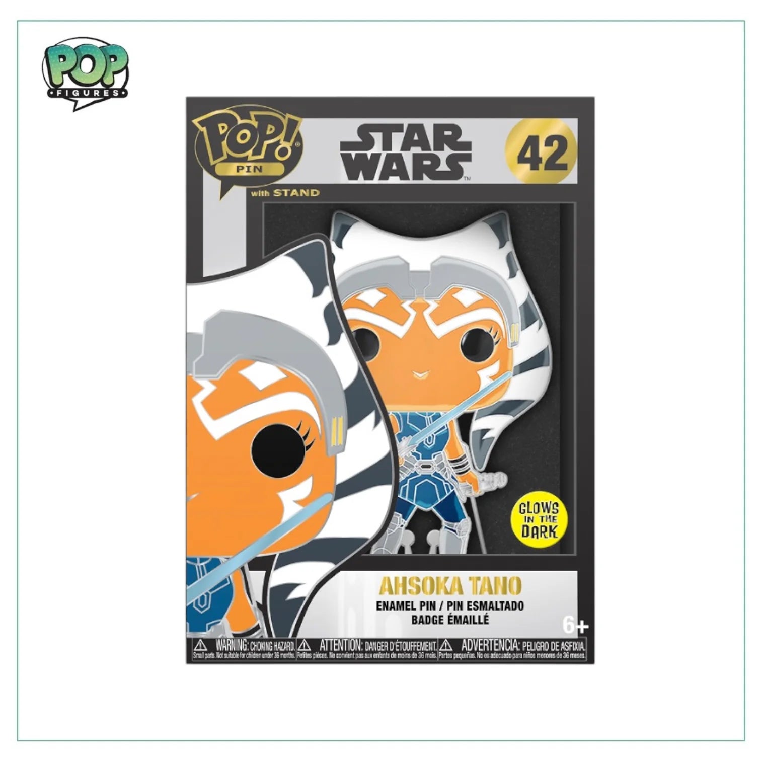 Ahsoka Tano #42 Enamel Pop! Pin - Star Wars - Glow in the Dark