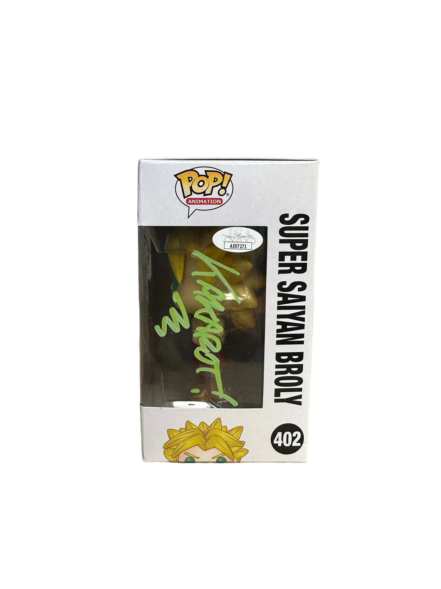 Vic Mignogna Signed Super Saiyan Broly #402 Funko Pop! - Dragon Ball Z - SDCC 2018 Shared Exclusive - Condition 9.5\/10 - JSA Authenticated