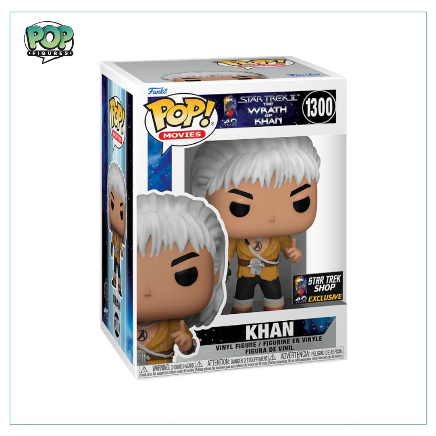 Khan # 1300 Funko Pop - Star Trek II - The Wrath of Khan - Star Trek Shop Exclusive