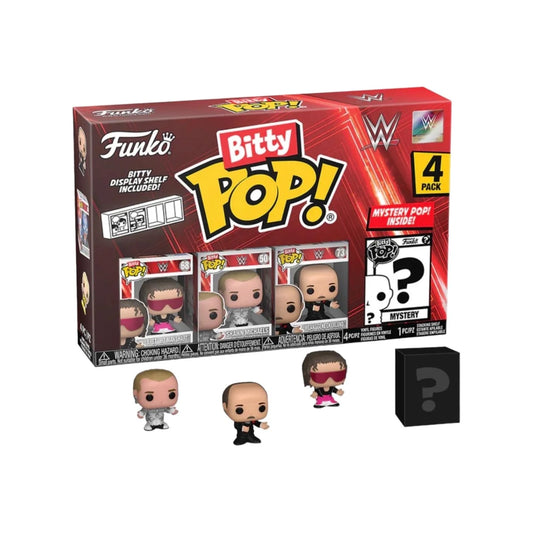 Bret \\Hit Man\\ Hart 4 Pack Bitty Funko POP! - WWE - Chance Of Chase"""