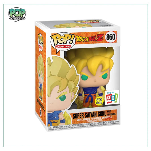Super Saiyan Goku (First Appearance #860 (Glows in the dark) Funko Pop! - Dragon Ball Z - Only at Go! - Condition 9\/10