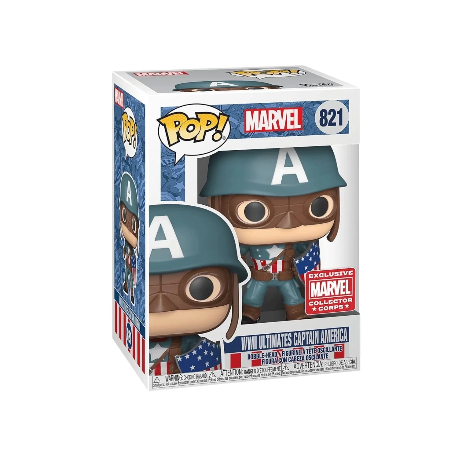 WWII Ultimates Captain America #821 Funko Pop! Marvel Collectors Corps Exclusive