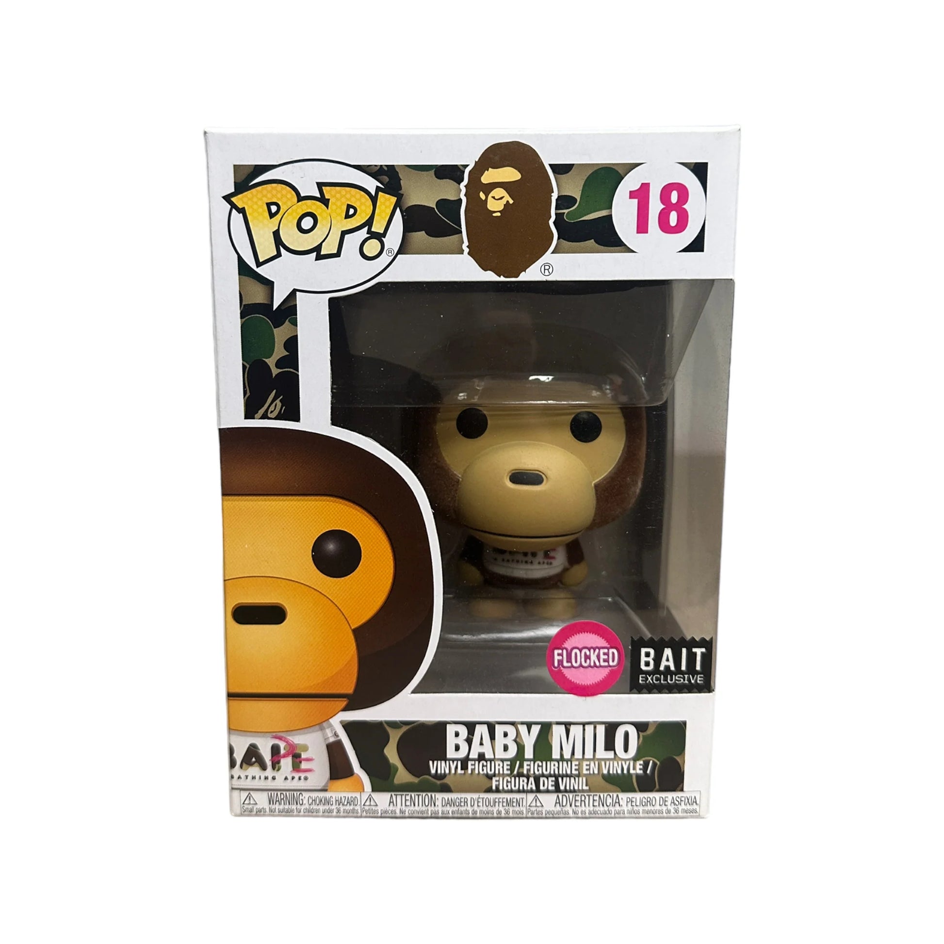 Baby Milo #18 (T-Shirt, Flocked) Funko Pop! - BAPE - Unreleased BAIT Exclusive - Condition 8.75\\/10