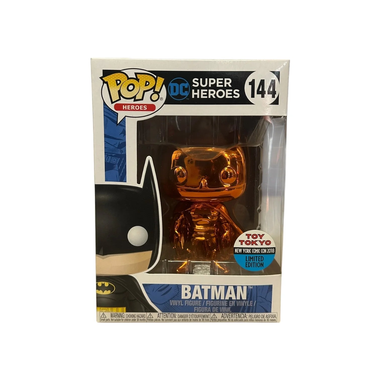Batman #144 (Orange Chrome) Funko Pop! - DC Super Heroes - NYCC 2018 Toy Tokyo Exclusive - Condition 8.75\\/10