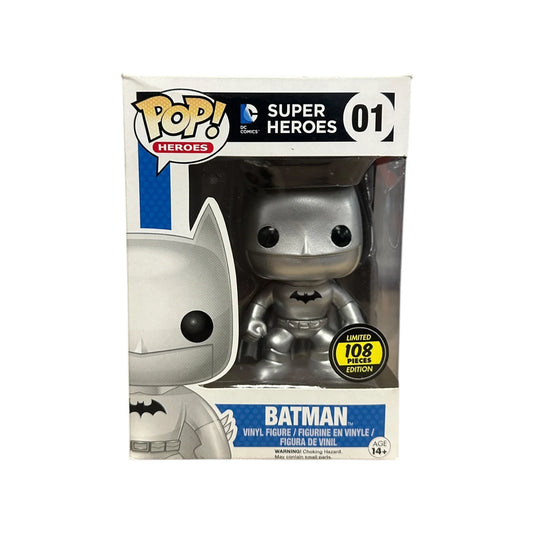 Batman #01 (Silver) Funko Pop! - DC Super Heroes - Hot Topic Employees Exclusive LE108 Pcs - Condition 7\\/10