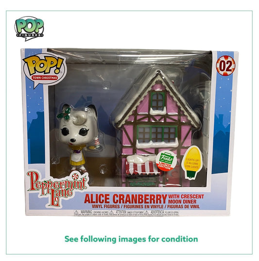 Alice Cranberry With Crescent Moon Diner #02 (Lights Up) Funko Pop Town Christmas! - Peppermint Lane - Funko Shop Exclusive - Condition 9.5+\\/10